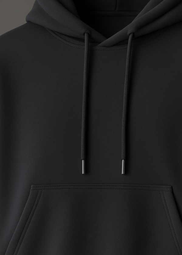 Detailaufnahme vom Halsausschnitt des BREDDY’S URBAN HOODIE aus TENCEL™