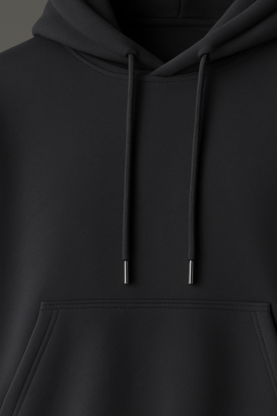 Detailaufnahme vom Halsausschnitt des BREDDY’S URBAN HOODIE aus TENCEL™