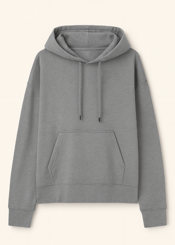 BREDDY’S Hoodie in Steel Grey aus TENCEL™ – nachhaltiger, weicher Kapuzenpullover aus Europa.