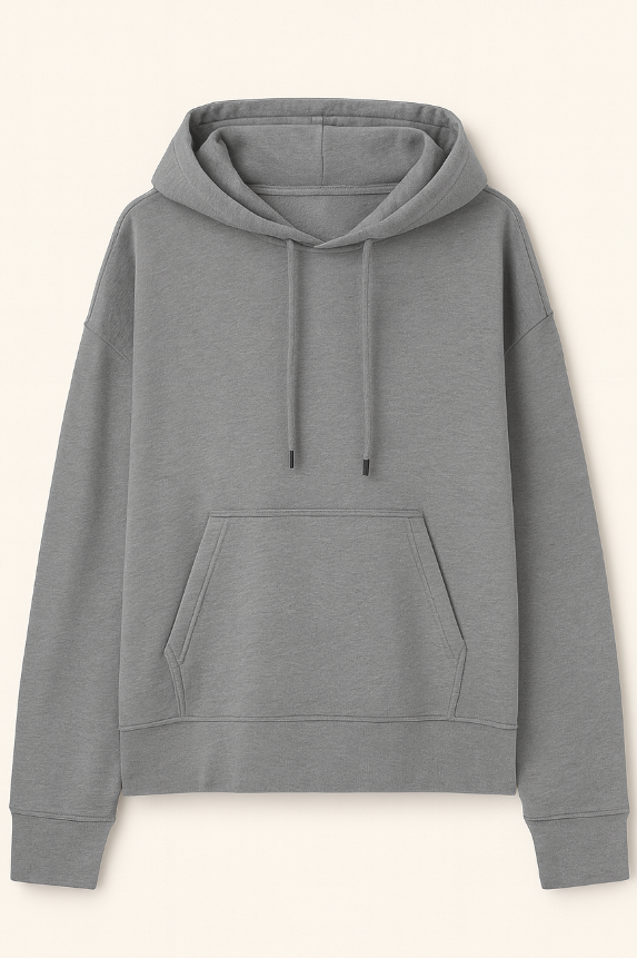 BREDDY’S Hoodie in Steel Grey aus TENCEL™ – nachhaltiger, weicher Kapuzenpullover aus Europa.
