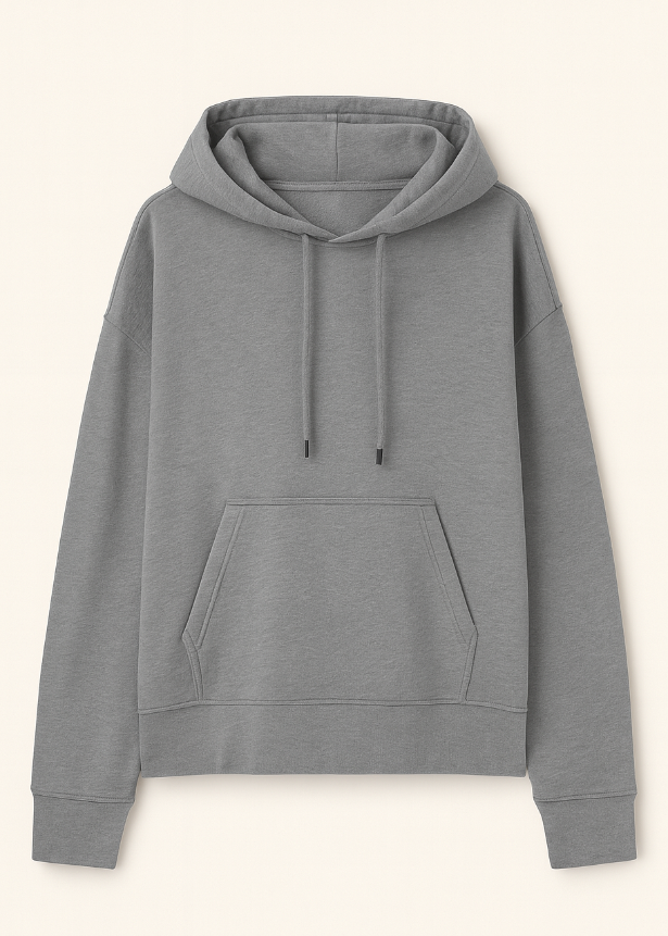 BREDDY’S Hoodie in Steel Grey aus TENCEL™ – nachhaltiger, weicher Kapuzenpullover aus Europa.