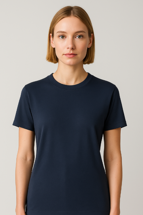 Produktfoto: Damen-T-Shirt von BREDDY’S in blau aus nachhaltigem TENCEL™.