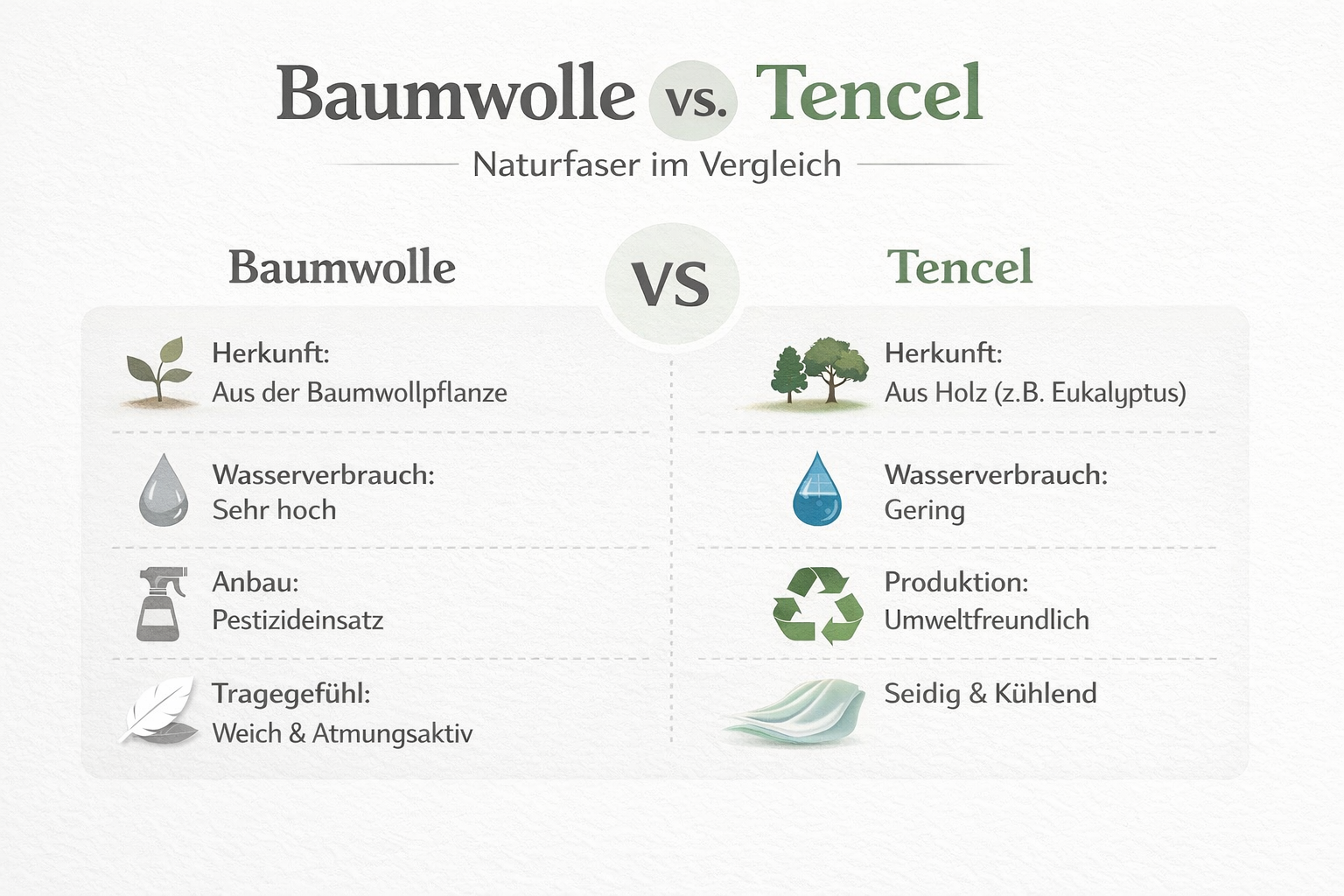 Baumwolle vs. TENCEL™: Was ist wirklich besser für deine Haut?