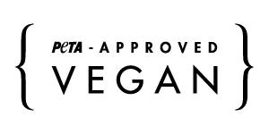 Eine Nahaufnahme eines Logos "PETA - Approved Vegan "