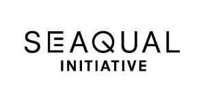 Eine Nahaufnahme eines Logos "Seaqual Initiative"