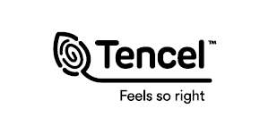 Eine Nahaufnahme eines Logos "Tencel feels so right"