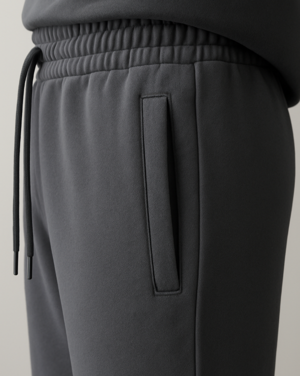 Detailaufnahme der Tasche der BREDDY’S RELAXED SWEATPANTS in Grau aus TENCEL™