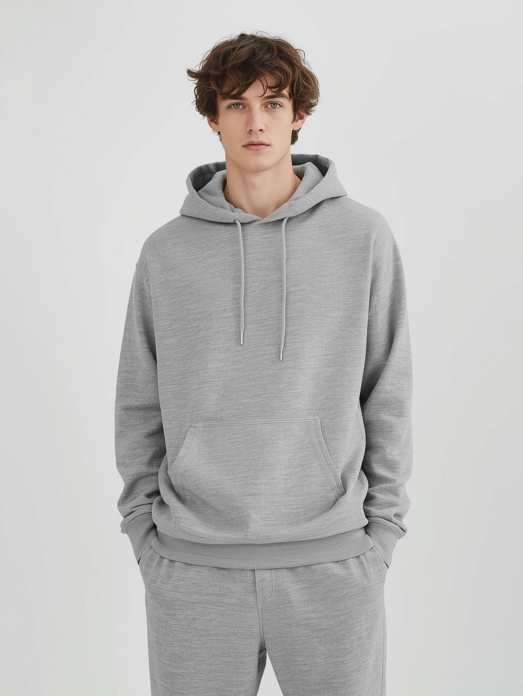 Mann trägt BREDDY’S URBAN HOODIE und RELAXED SWEATPANTS aus TENCEL™ als komplettes Outfit