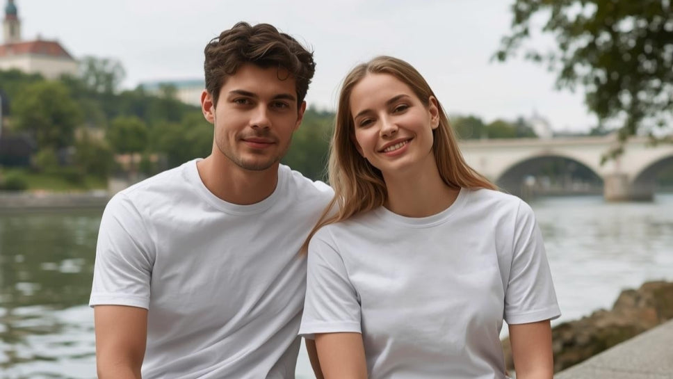 Mann sitzt vor einer Holzwand, trinkt Kaffee und trägt BREDDY’S Pants