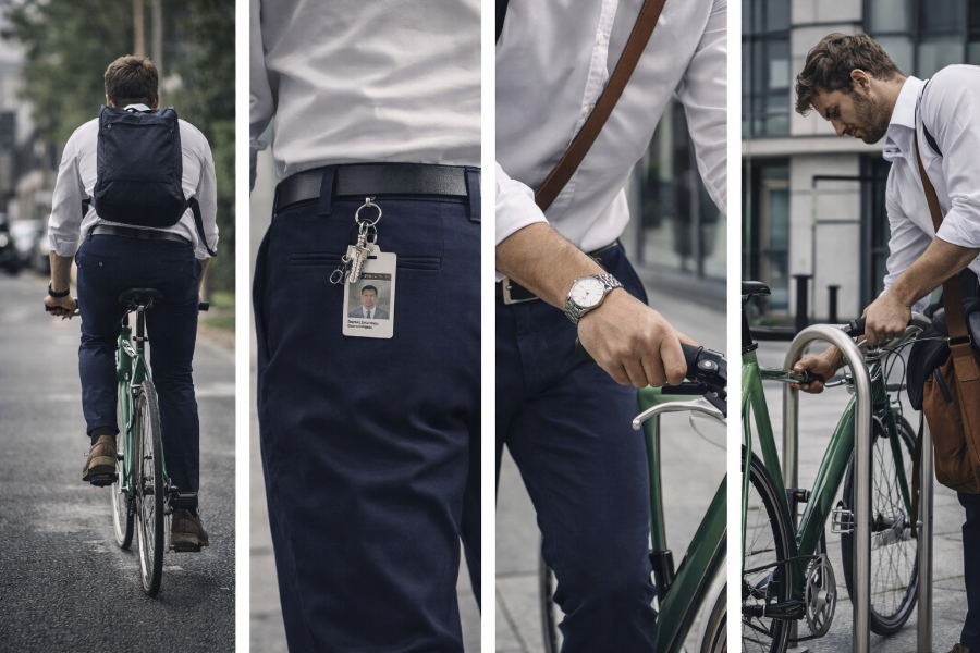 BREDDY’S Pendler-Hose: Die ideale Wahl für den Arbeitsweg mit dem Fahrrad dank hoher Flexibilität.